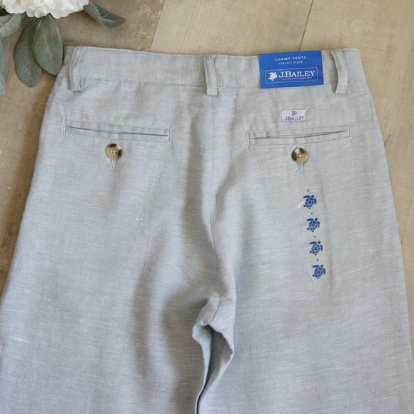Boys Linen Pants Light Blue J Bailey Flat Front Dressy Slack Portrait Vacation - Picture 5 of 6